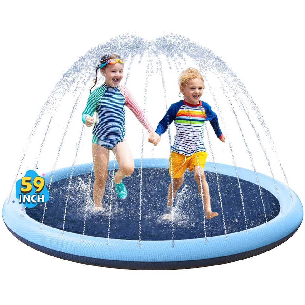 VISTOP Non-Slip Splash Pad for Kids and Dogs - 59 inch, Blue