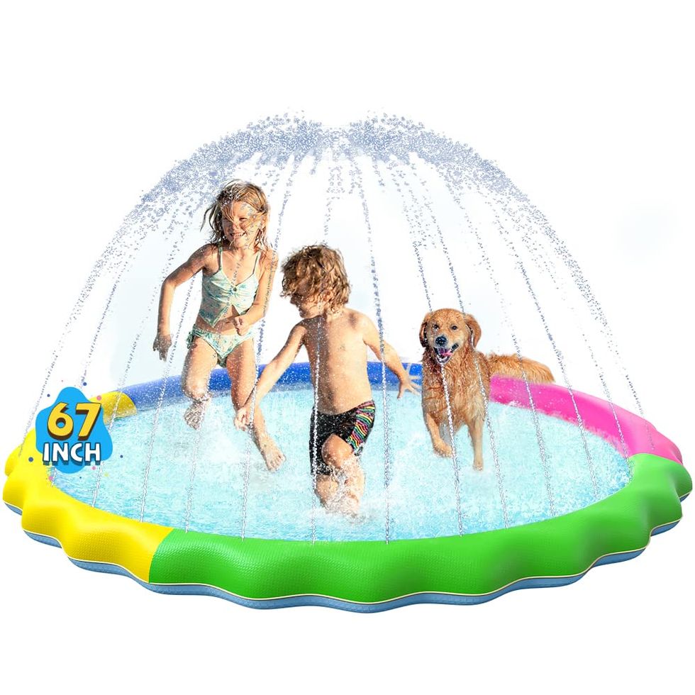 VISTOP Non-Slip Splash Pad for Kids and Dogs - 67 inch, Multicolor