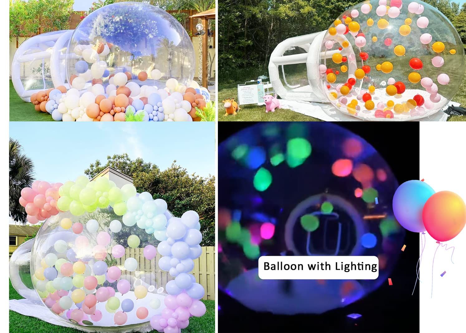 Clear inflatable clearance bubble tent