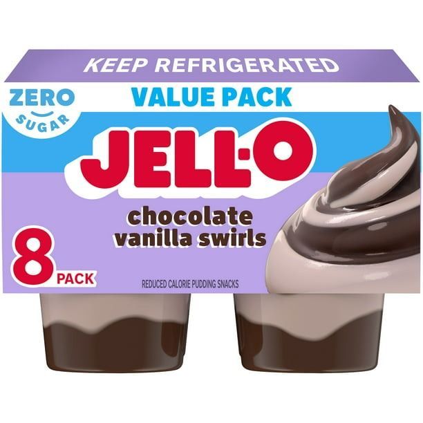 Jell-O Sugar Free Ready to Eat Chocolate Vanilla Swirl Pudding