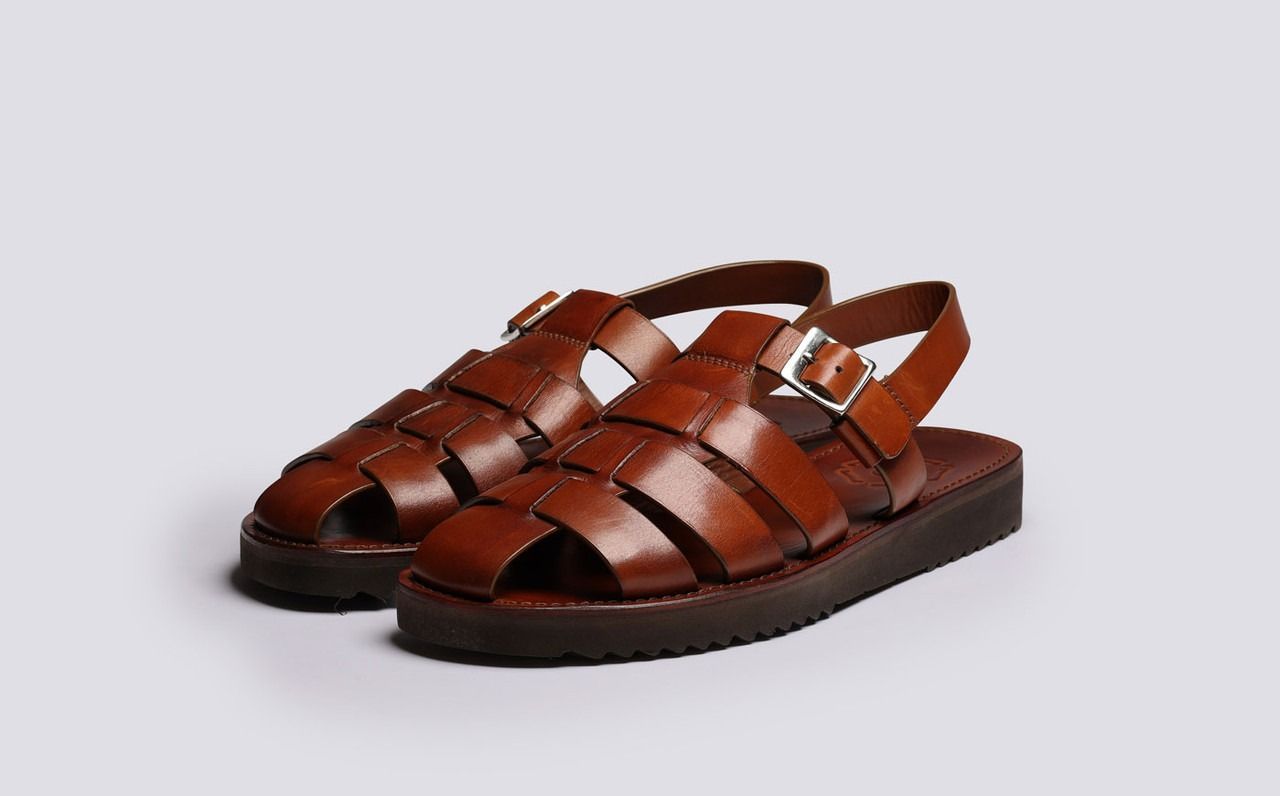 Black Leather Sandals | Close Toe Leather Flip Flop | Bacca Bucci