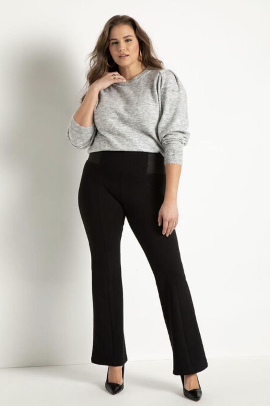 Women's Super High Waisted Foldover Pocket Full Length Flare Plus Size  Leggings - Halara