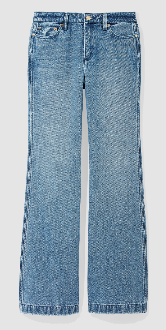 Denim Belted Flared Jeans