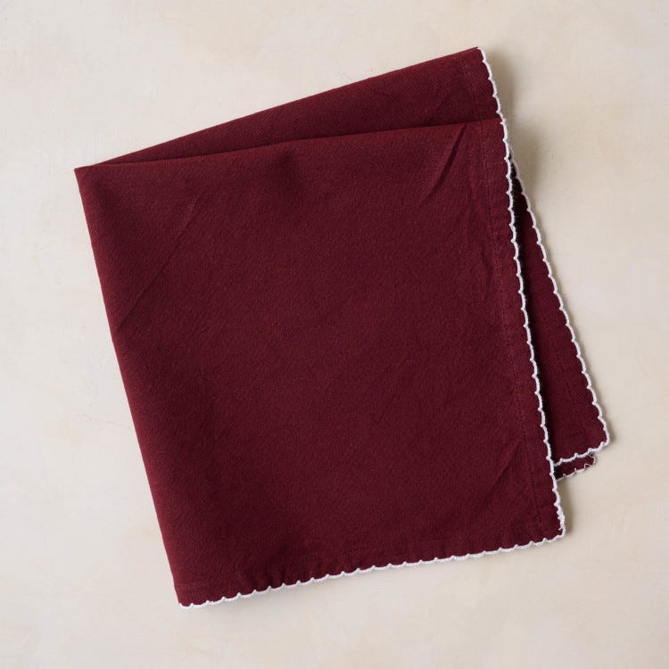 Andorra Scalloped Edge Napkin Set of Four