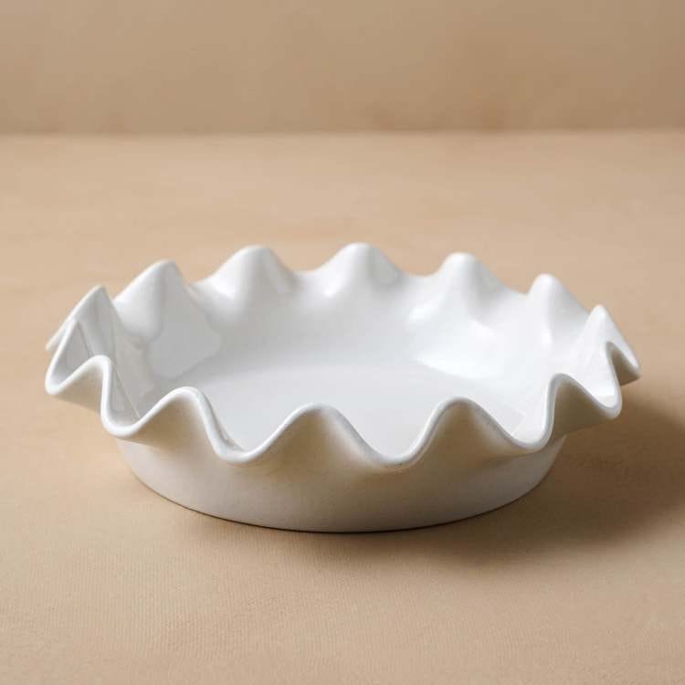 Cream Speckled Pie Dish