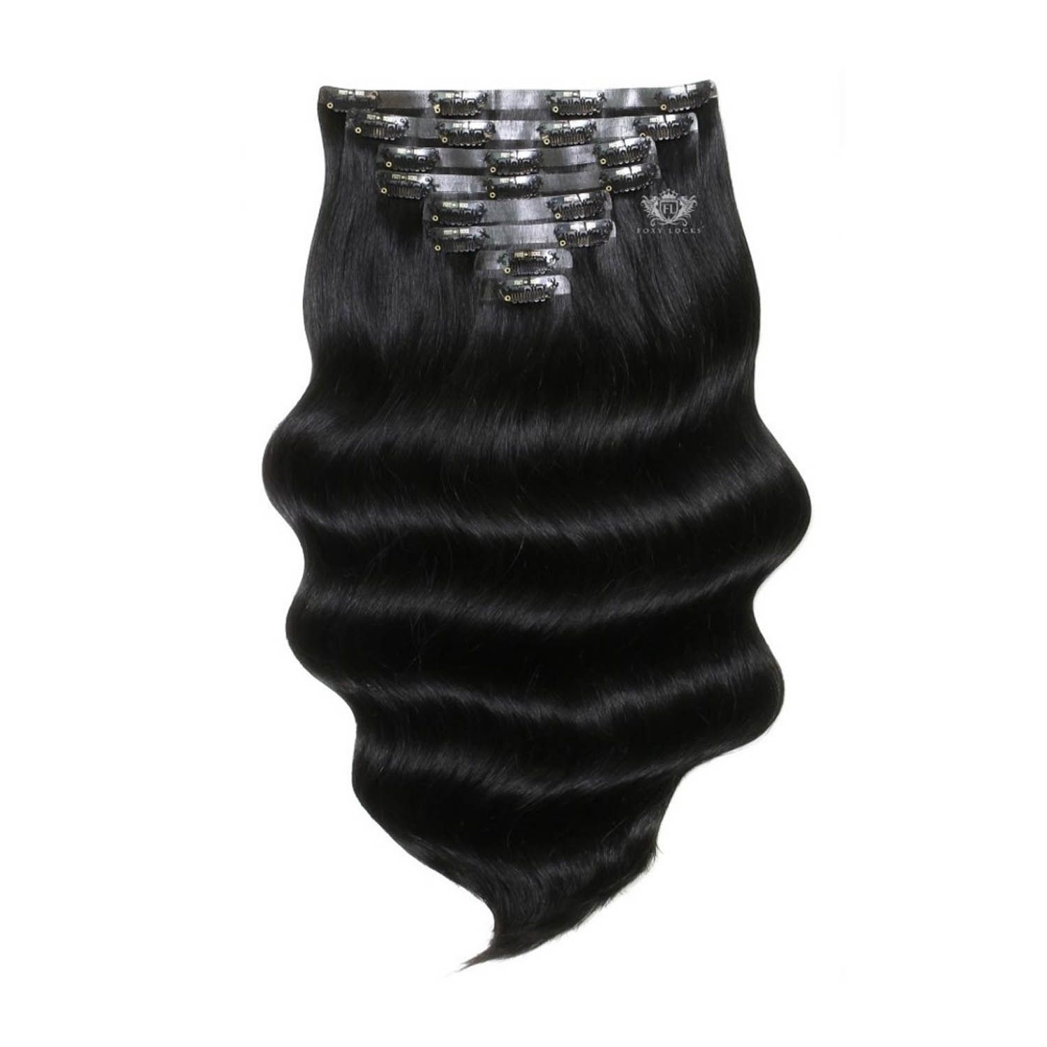 Clip in human cheap hair extensions foxy locks