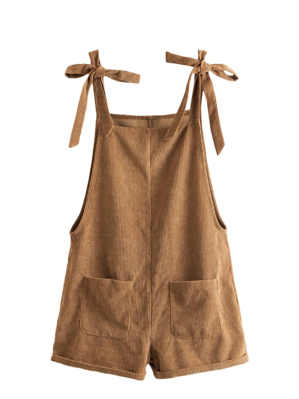 Corduroy Tie-Strap Overall Shorts 