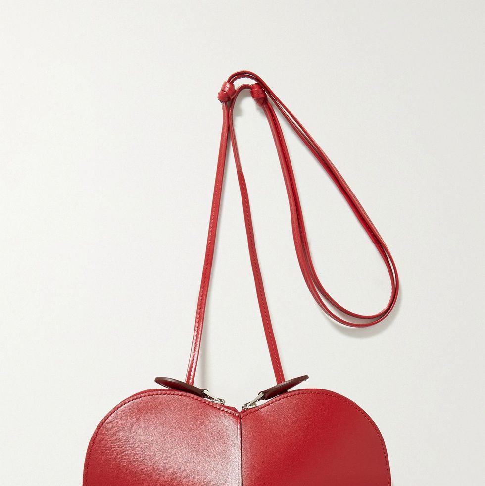 Red Heart Shaped Purse Cute Cherry Bag With Small Handle 