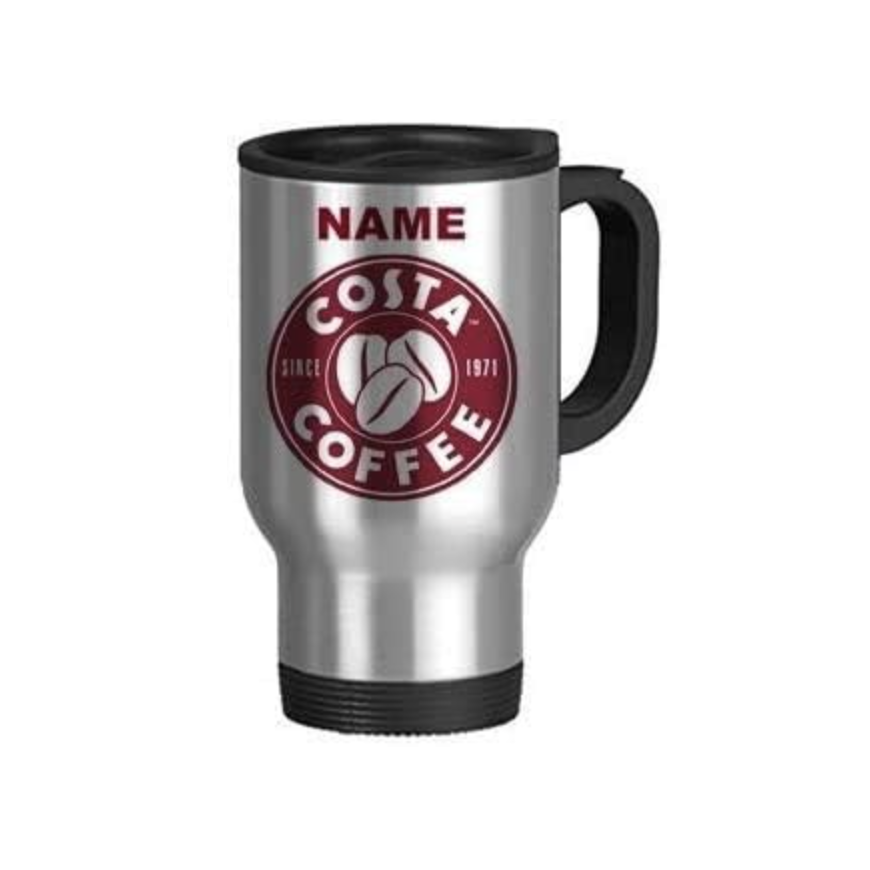 Costa Coffee Personalised Silver Travel Mug Cup