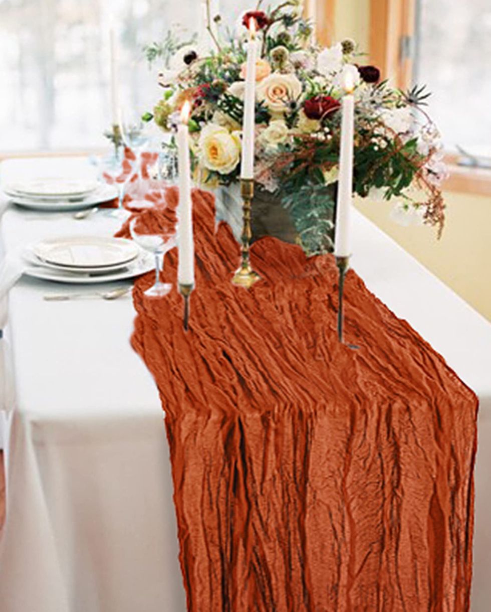 Terracotta Cheesecloth Table Runners