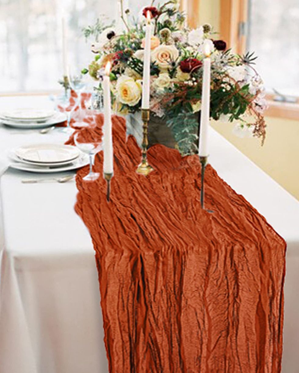 Terracotta Cheesecloth Table Runners