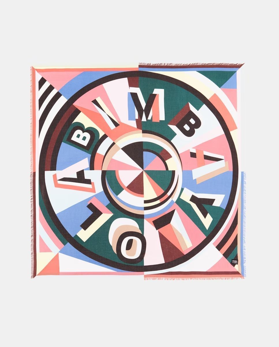 Pañuelo con logo geométrico multicolor