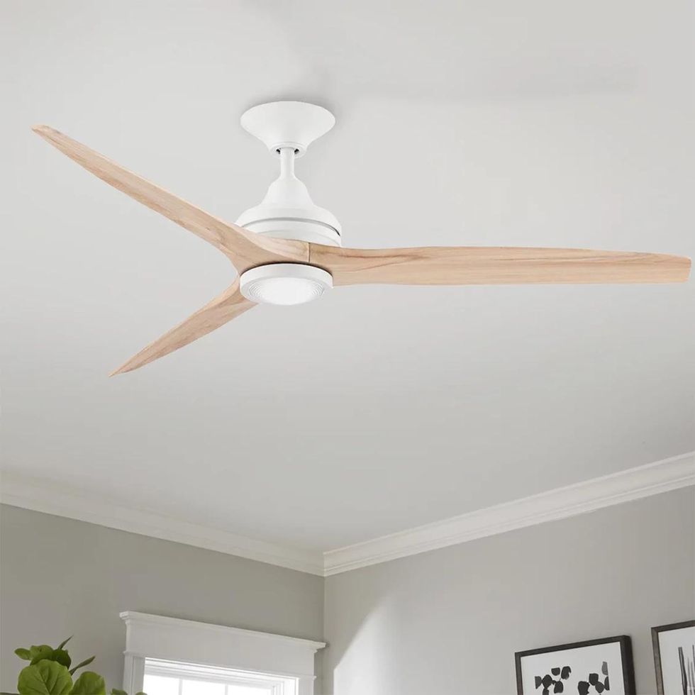 Indoor/Outdoor Metal and Wood Ceiling Fan with LED Light