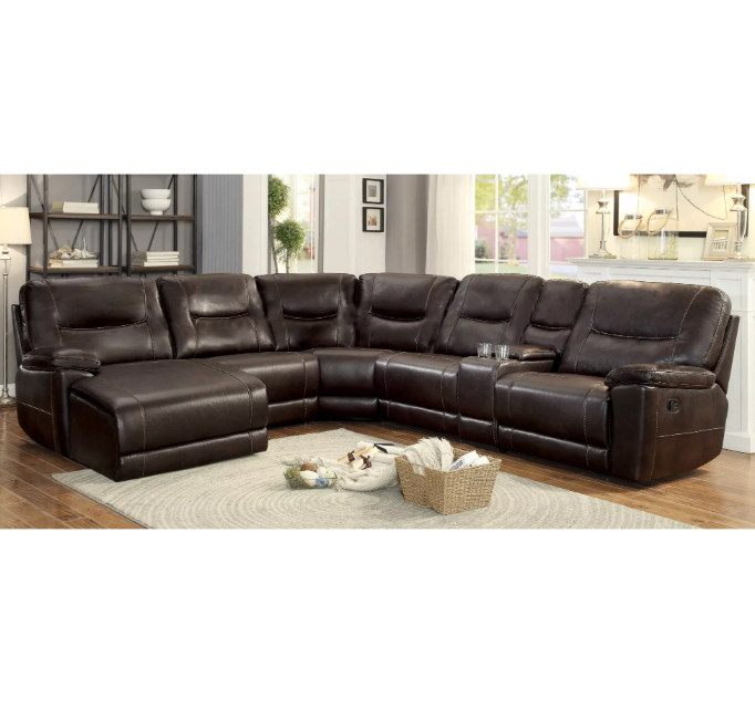 Emilio 6-Piece Modular Reclining Sectional with Left Chaise