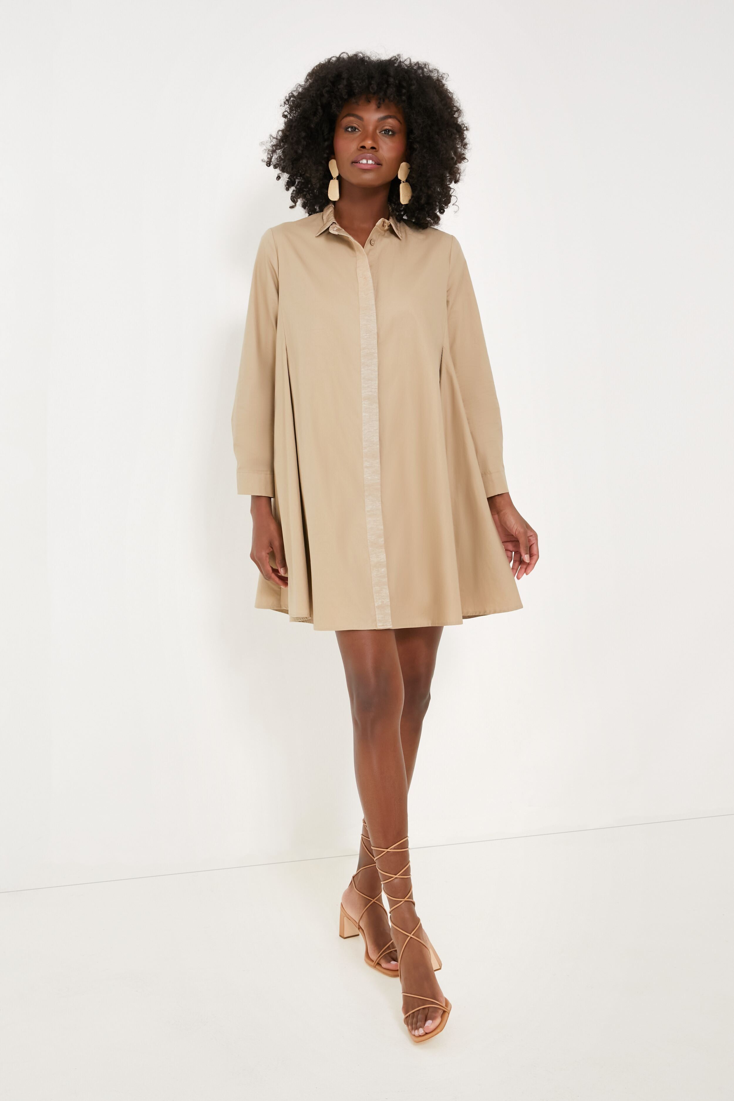 Beige shirt outlet dress