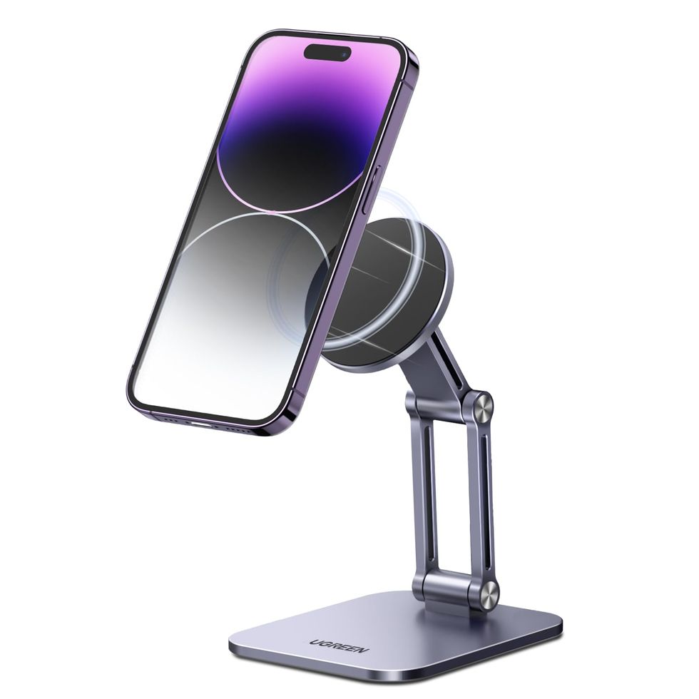UGREEN Phone Stand for Desk Mobile Phone Holder Adjustable Foldable  Portable Filming Video Call Desktop Mount Compatible with iPhone 15 Pro Max  14 13