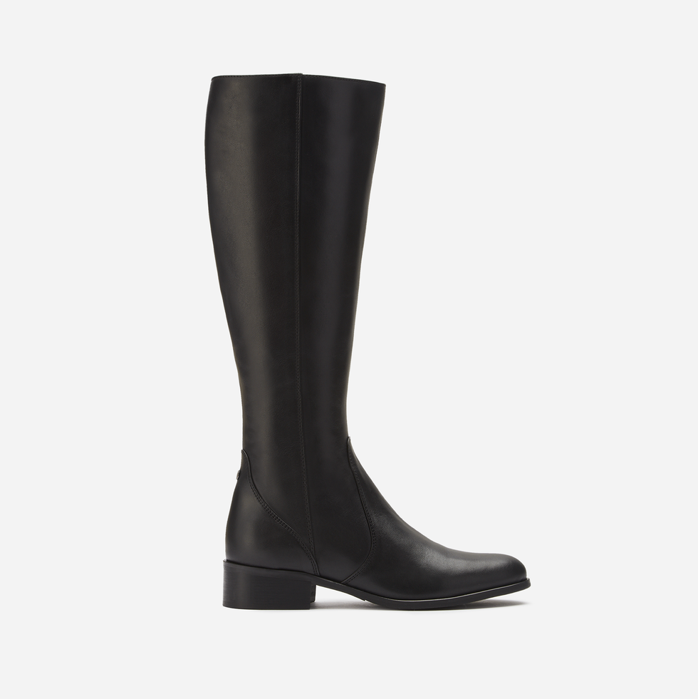 Haltham Tall Knee High Boots in Black Leather
