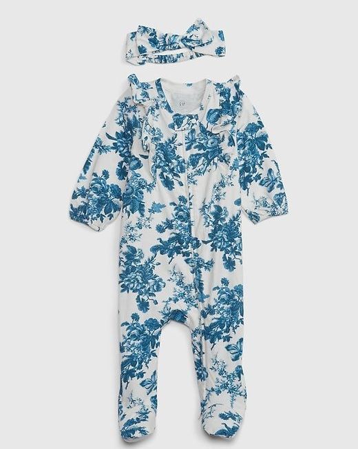 Floral Footed One-Piece Set