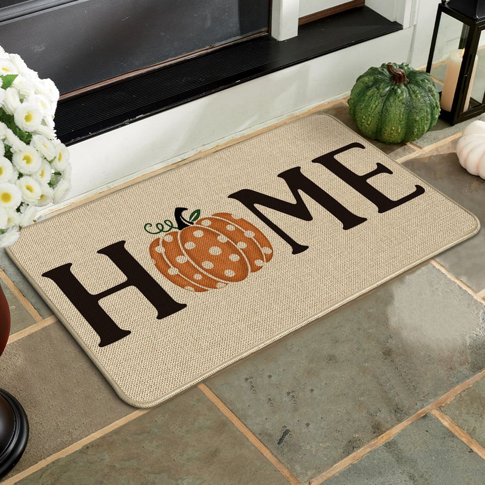 Home Polka Dot Pumpkin Decorative Doormat