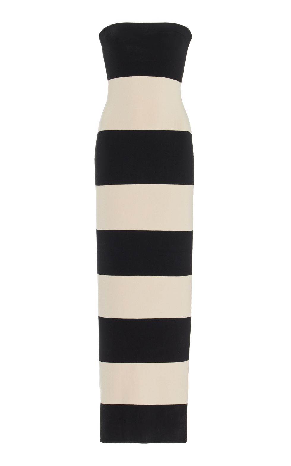Exclusive Theo Striped Jersey Strapless Maxi Dress