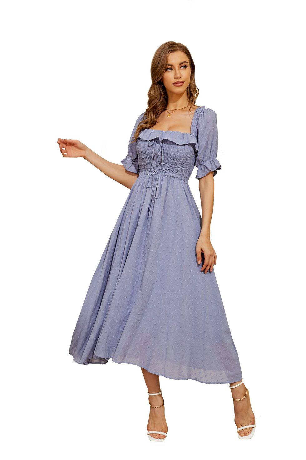  Floral Prairie Chic Vintage Dress Cotton Linen Short
