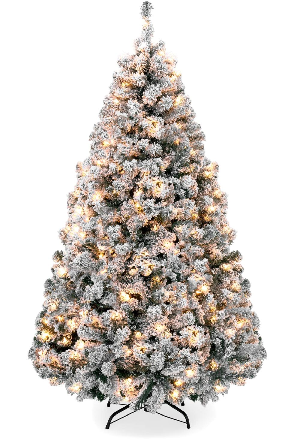  Pre-Lit Snow Flocked Artificial Pine Christmas Tree 