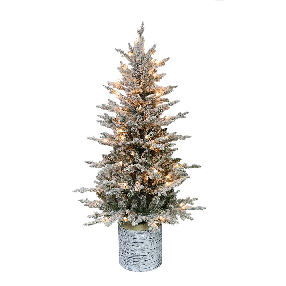 Pre lit potted on sale christmas tree