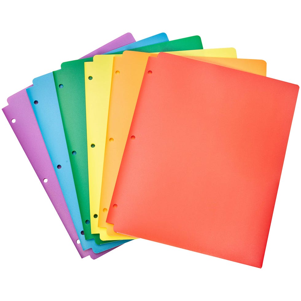 Plastic Three-Hole Punch Folders