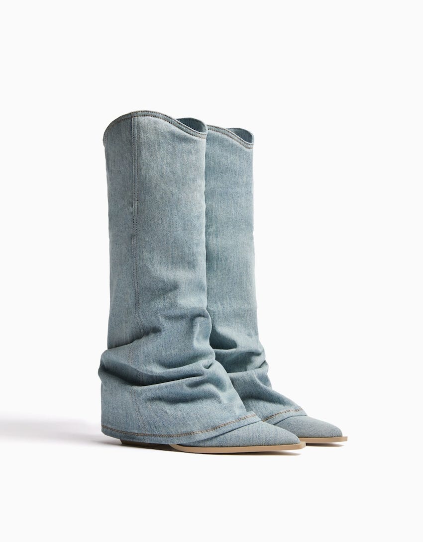 Botas tacón cowboy denim