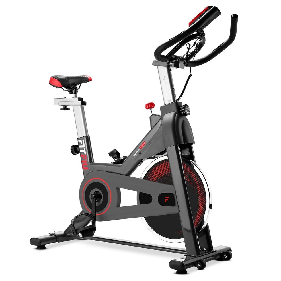 FITFIU Fitness BESP-70 - Bicicleta Indoor con disco inercia 13kg, manillar con Pulsómetro, sillín deportivo, múltiples niveles de resistencia y pantalla LCD, Bici cardio Entrenamiento Fitness