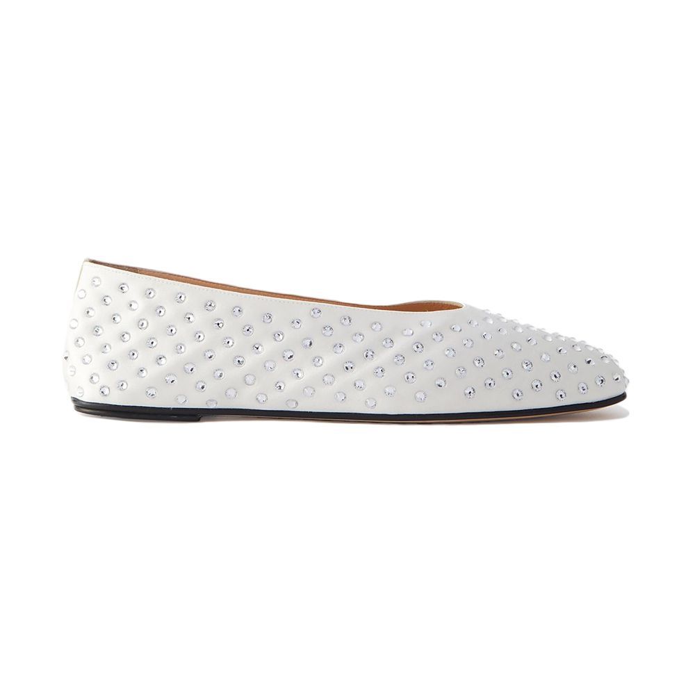 Mesh ballet flat with scattered clearance crystals