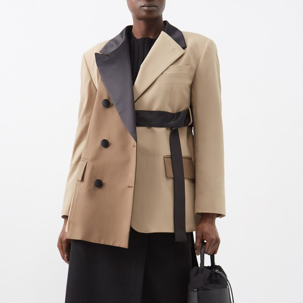 Color-Block Belted Coat Color-Block Belted Coat