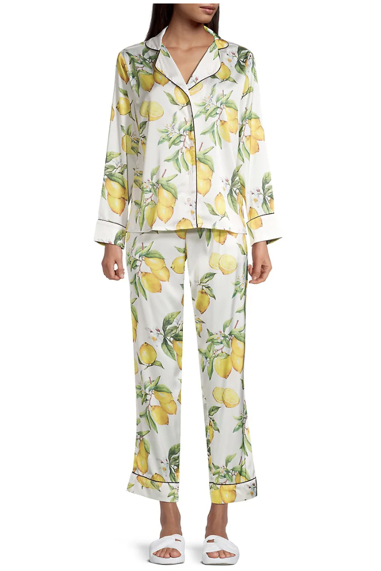 Two-Piece Citrus Print Pajama Set