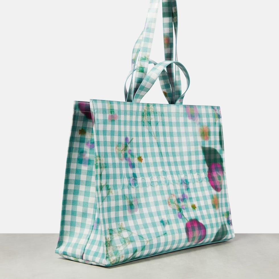 Printed Gingham Tote Bag Printed Gingham Tote Bag