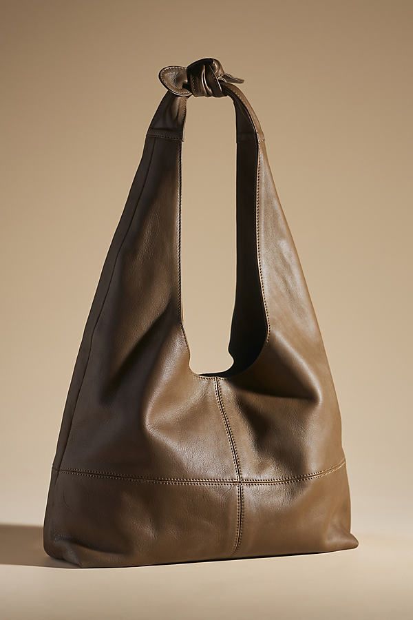 Leather Knot Hobo Bag By By Anthropologie in Green