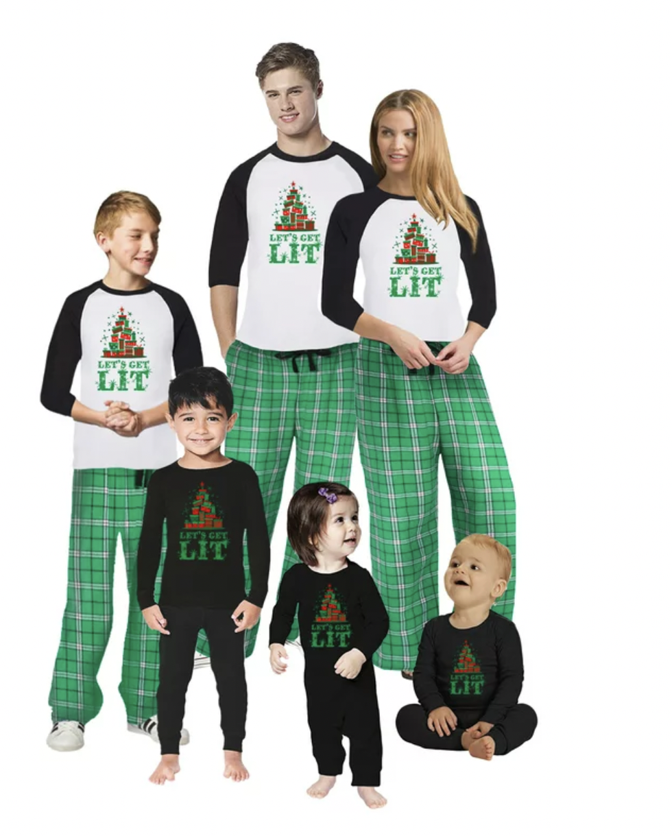 'Let's Get Lit' Christmas Pajamas