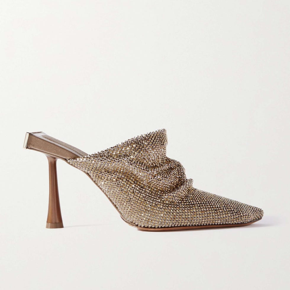 Crystal-Embellished Chainmail Mules Crystal-Embellished Chainmail Mules