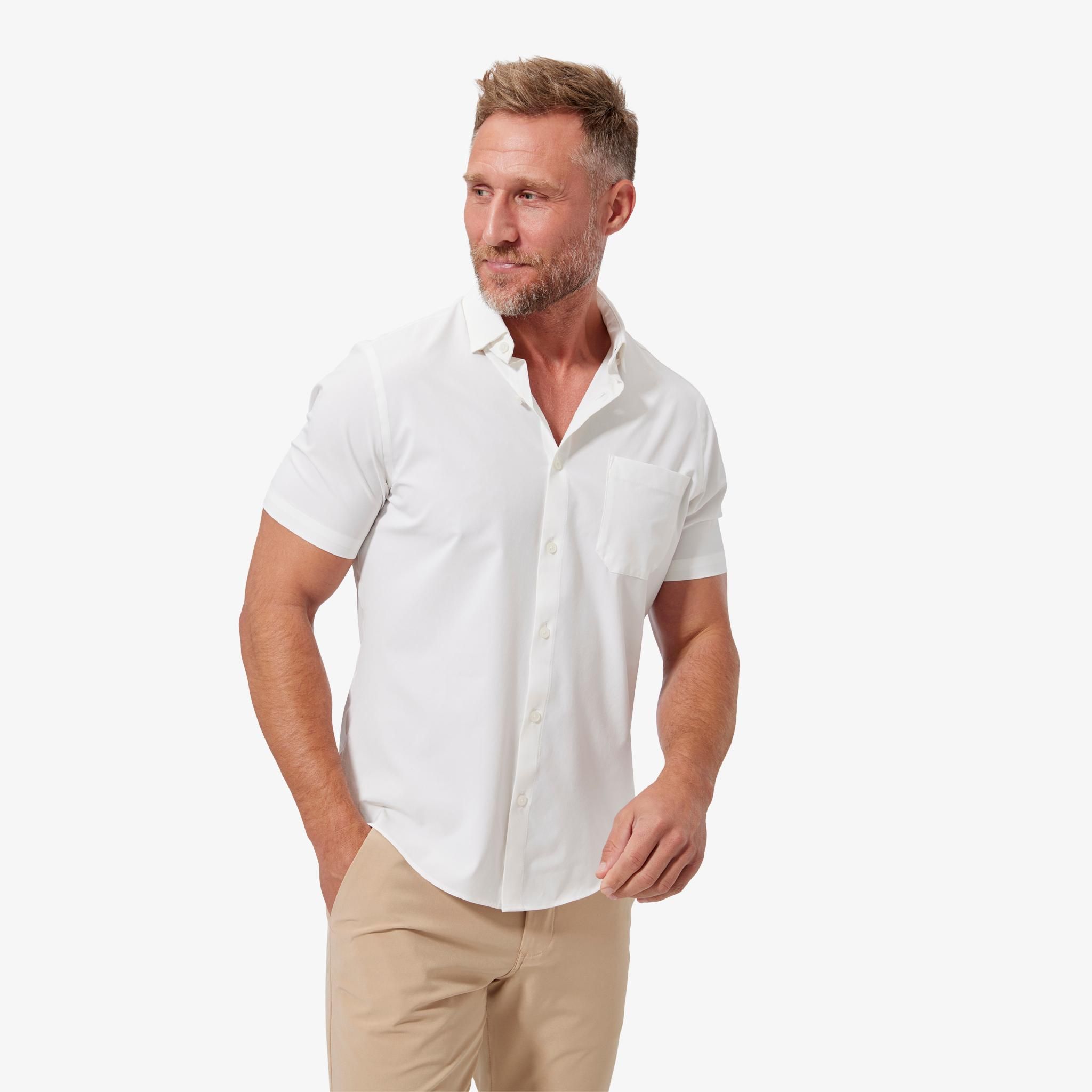 White dress store shirt outfit men