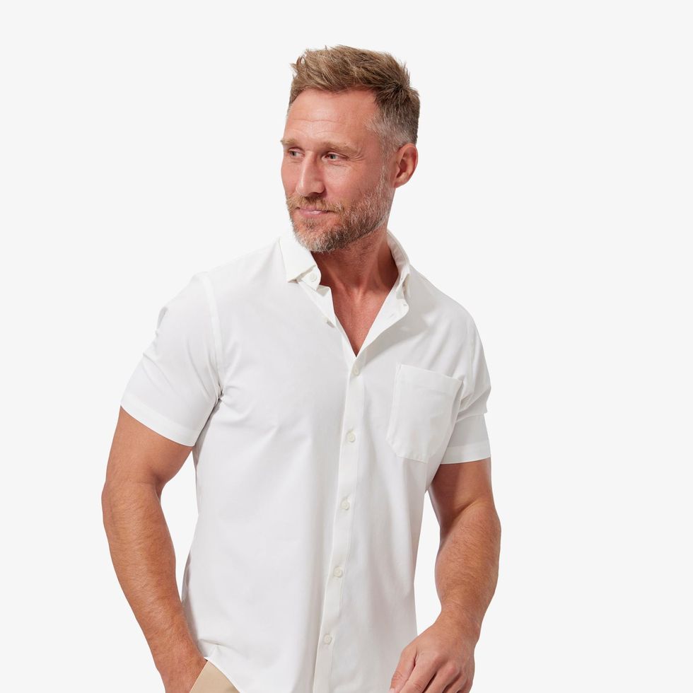 White Solid Dress Shirt, Men's Dress Shirts