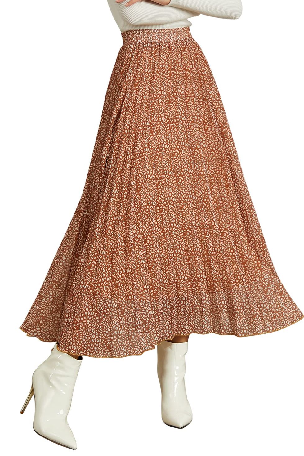 Chiffon Pleated Maxi Skirt