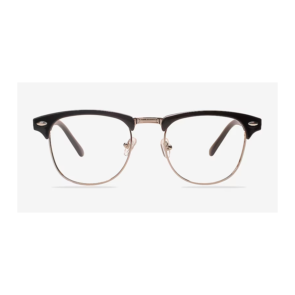 Browline Black & Silver Eyeglasses