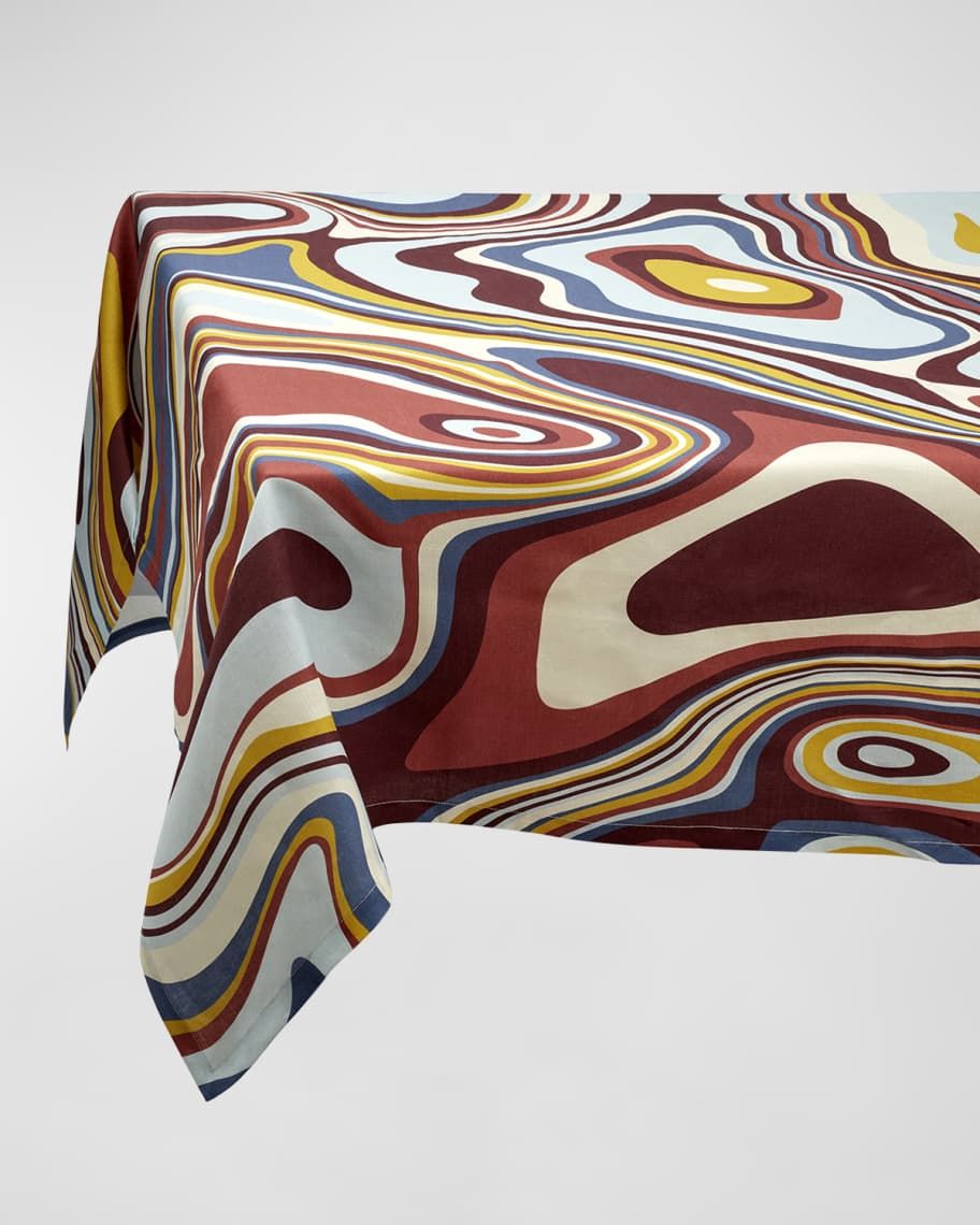 Waves Multicolor Linen Sateen Tablecloth