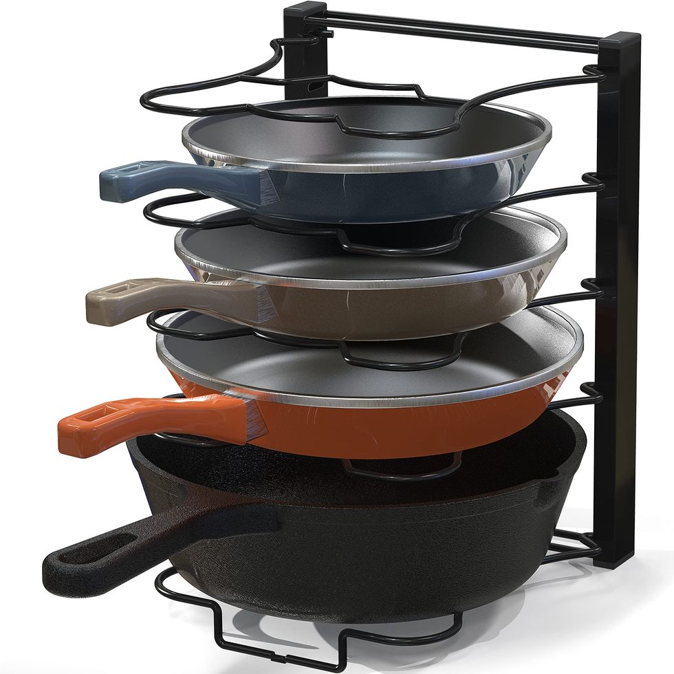  Simple Houseware Double Sided Height Adjustable Pan/Pot  Organizer - 8 Compartments, Black : Home & Kitchen