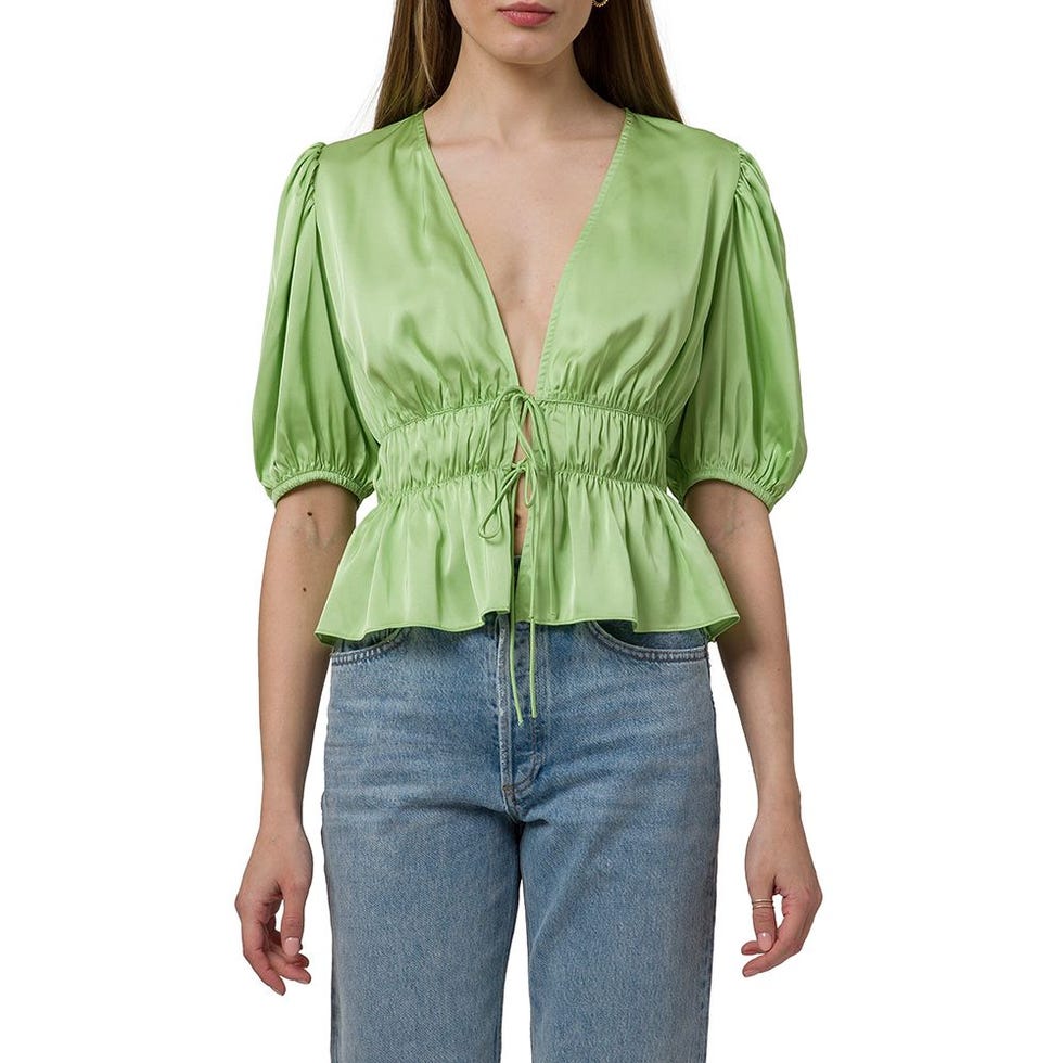 Tie Front Peplum Top Tie Front Peplum Top