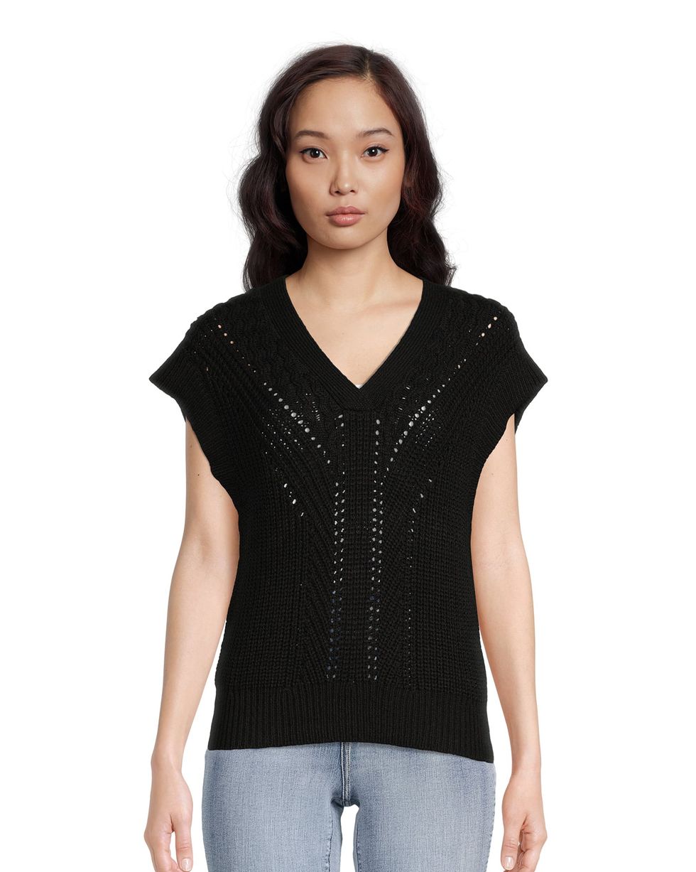 Sleeveless Pullover Tops Sweater Vest Lightweight V-Neck Solid Cotton Vest