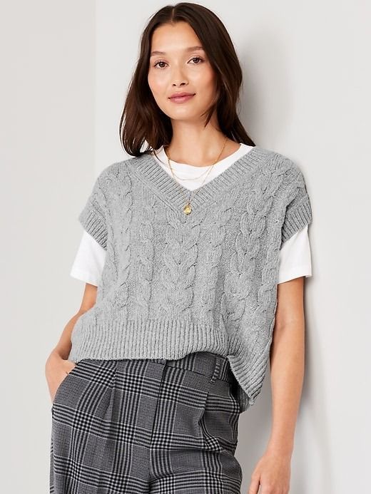 Long gray hot sale sweater vest