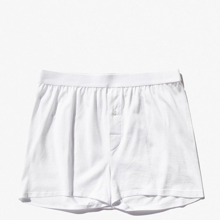 White Cotton Boxer Shorts