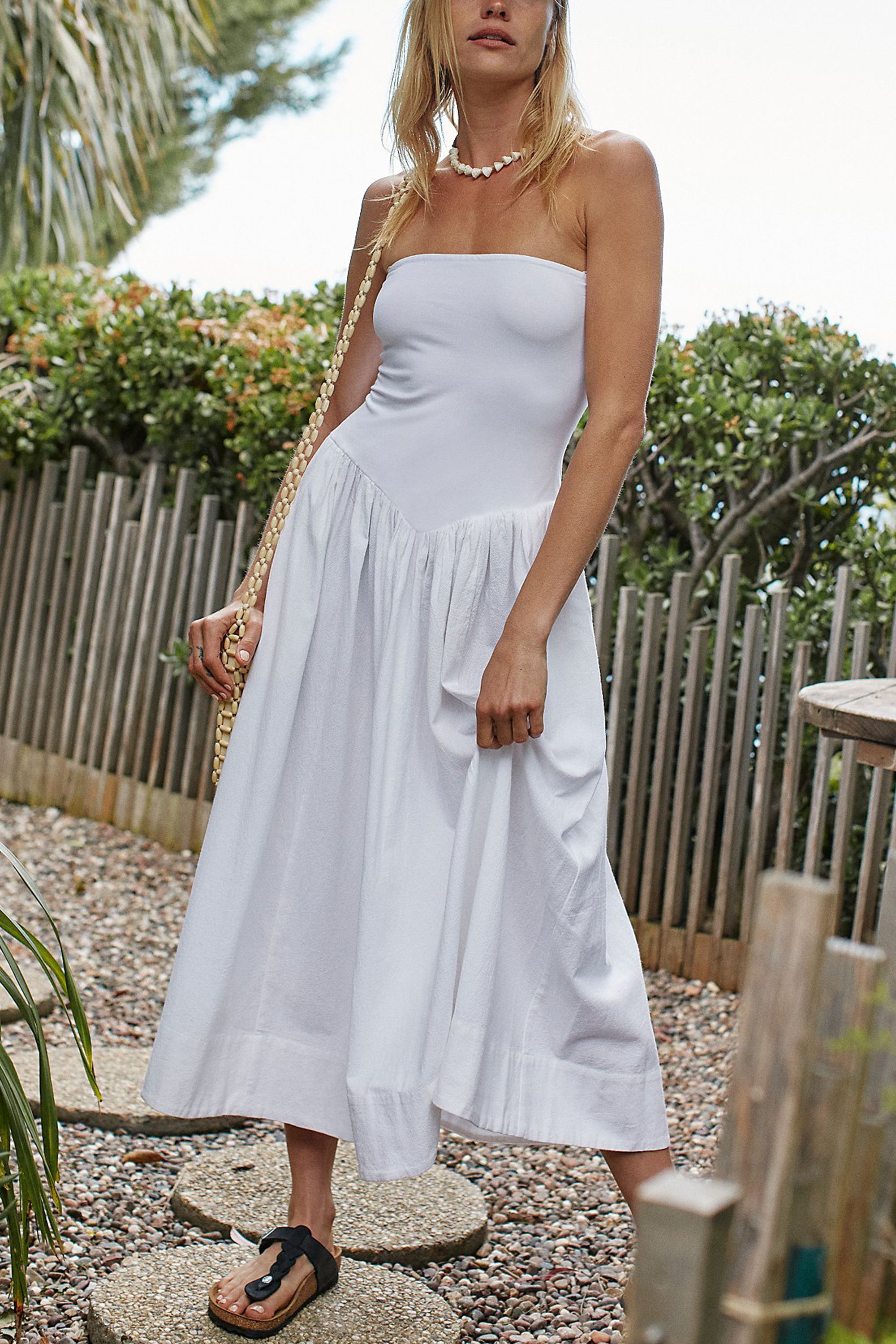 White strapless tube outlet dress