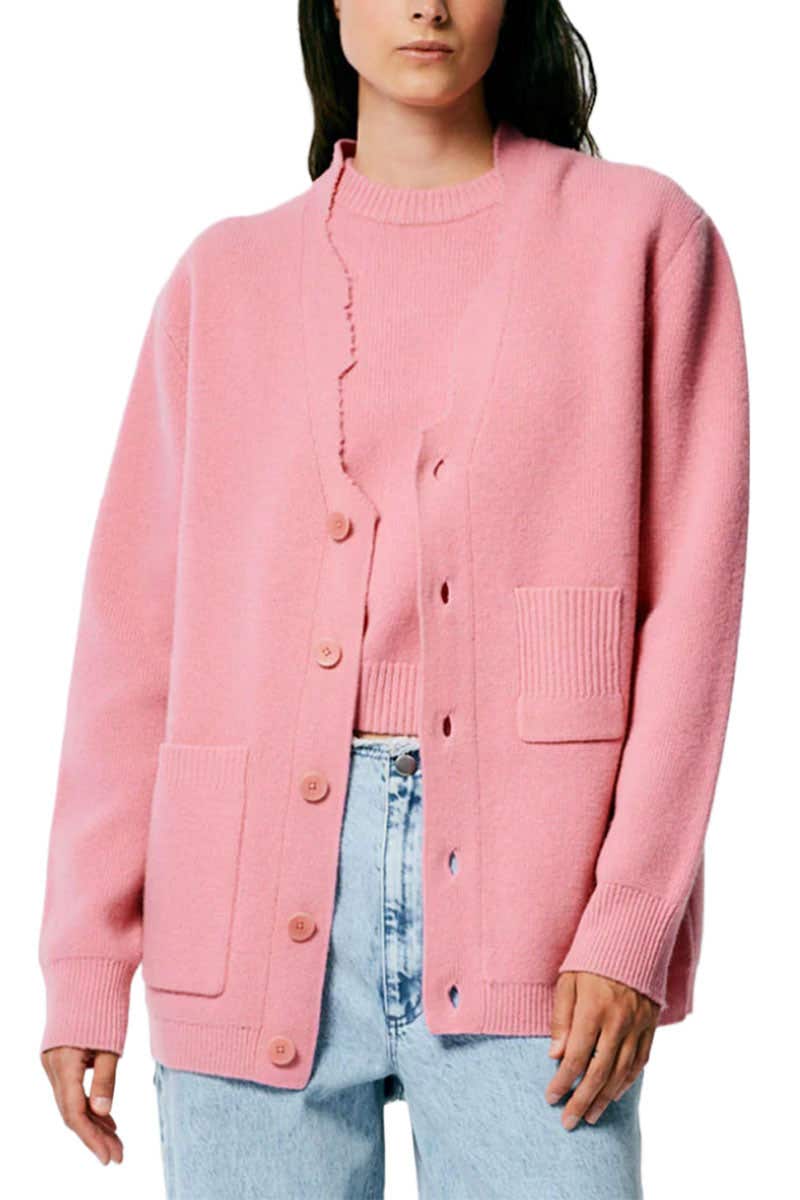 Soft Lambswool Distressed Cardigan