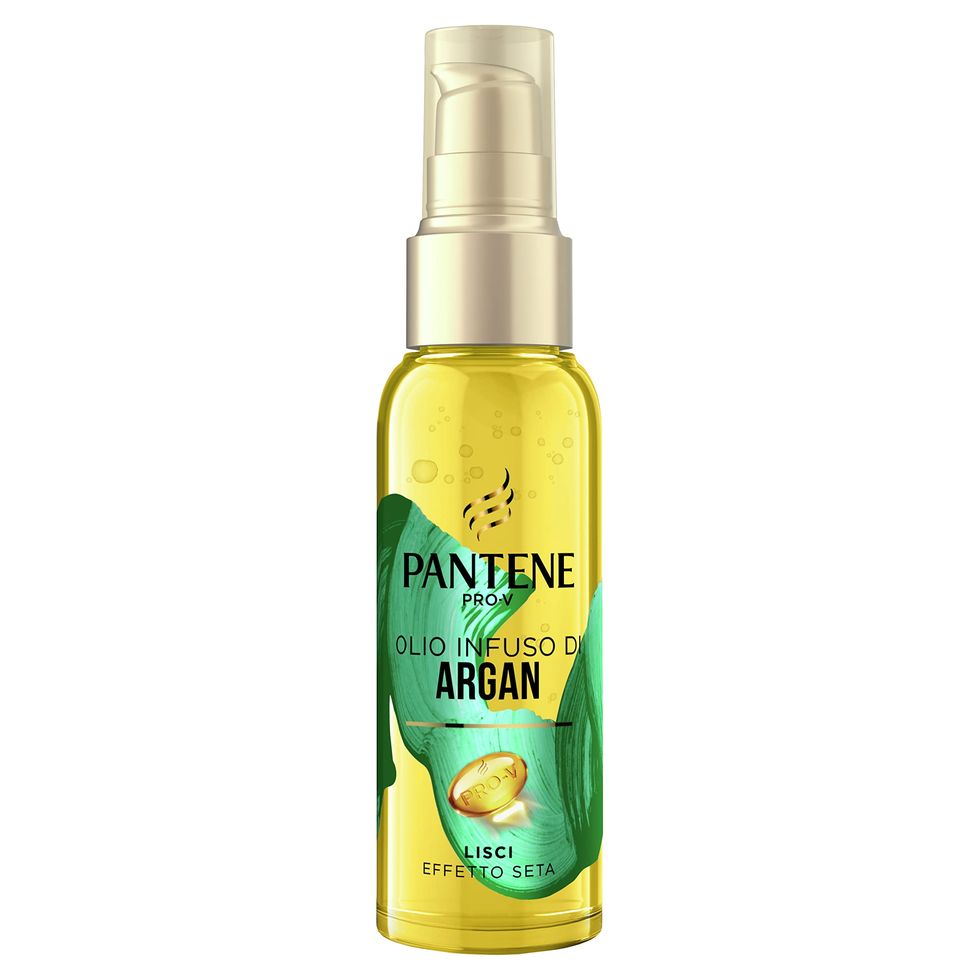 Oil with argan oil, for frizzy and dull hair, straight silk effect, does not wash out